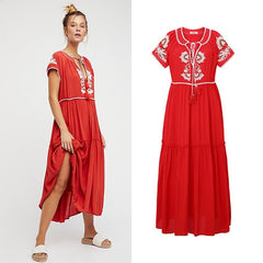 Embroidery Loose Long Dress