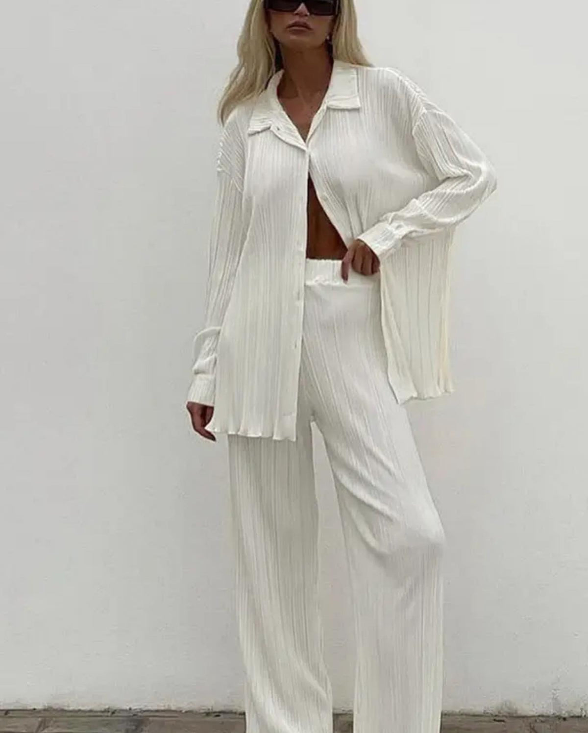 Sexy Retro Loose-Fitting Pleated Suit