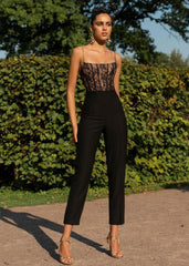 Lace Spaghetti Straps Sleeveless Jumpsuit