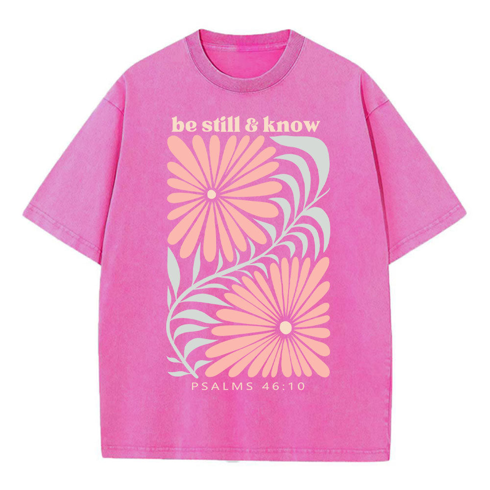 Be Still And Know Christian Washed T-Shirt