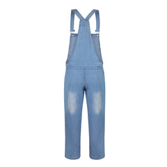 Drawstring Denim Overalls