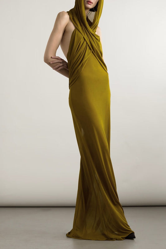 Hermosa Backless Hooded Maxi Dress