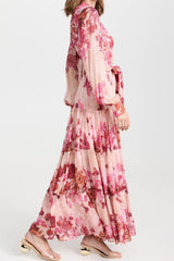 Floral Mid Sleeve Maxi Dress