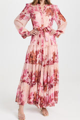 Floral Mid Sleeve Maxi Dress