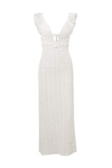 Muriel Ruffle Cut-out Knit Maxi Dress