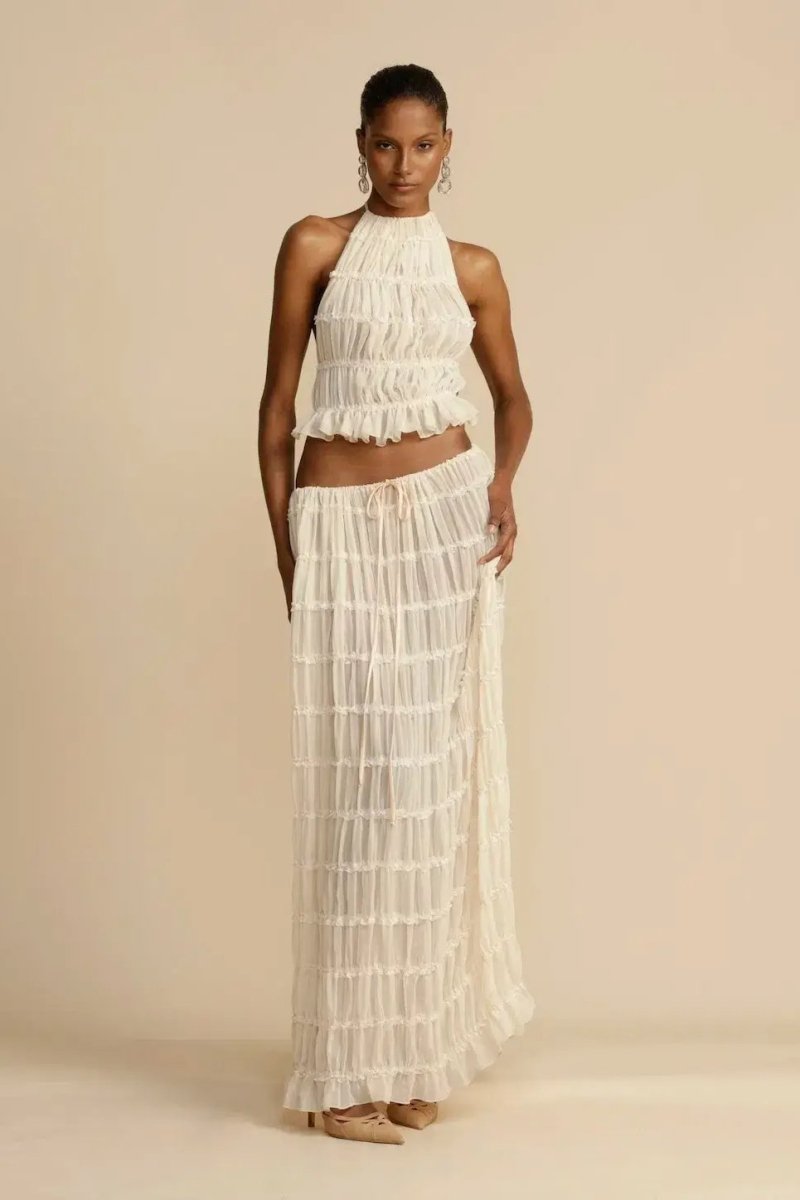 Rosalie Backless Pleated Set