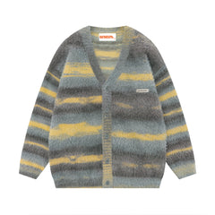 BAKYARDER Color Block Striped Cardigan