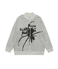 BAKYARDER Vintage Spider Embroidered Knitted Sweater Jacket