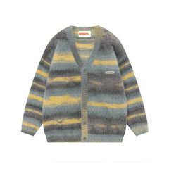 BAKYARDER Color Block Striped Cardigan