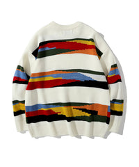 BAKYARDER Color Blocking Stripe Sweater