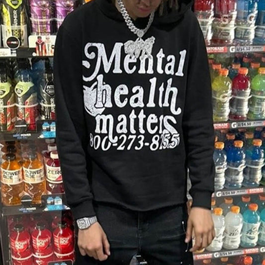 Mental Health Matters Print Long Sleeve Hoodie