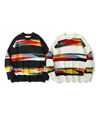 BAKYARDER Color Blocking Stripe Sweater