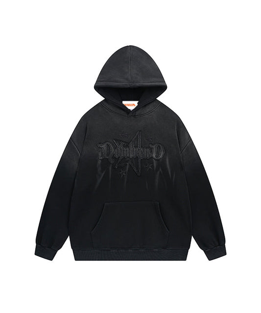 BAKYARDER Star Letter Applique Embroidery Gradient Hoodie