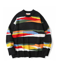 BAKYARDER Color Blocking Stripe Sweater