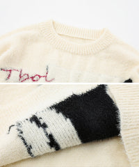 BAKYARDER Cat Graphic Knit Sweater