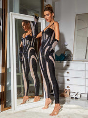 Amalia Diamante Jumpsuit In Black