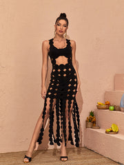 Nyx Circle Cutout Fringe Maxi Dress