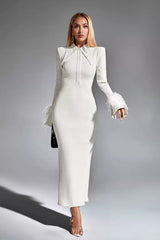 Sawyer Cream Long Sleeve Maxi Dress