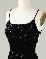 Sparkly Sequin Spaghetti straps Corset Back Tight Homecoming Dress