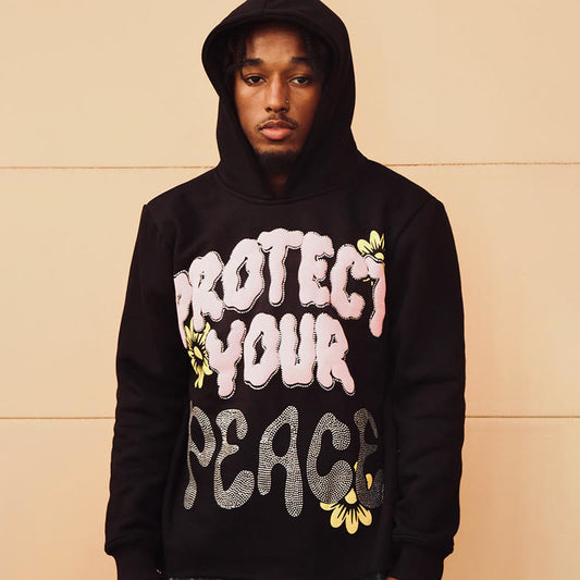 Protect Your Peace Print Casual Hoodie