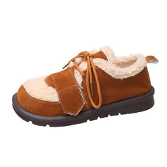 plus Size Cotton Shoes Women's Winter Fleece-Lined2023New Fashion Retro All-Match Birkenstock Women Flat Non-Slip Snow Boots Women