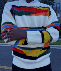 BAKYARDER Color Blocking Stripe Sweater