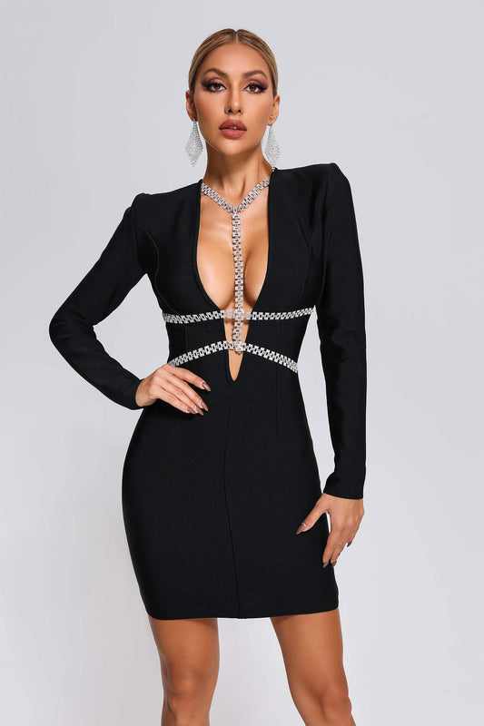 Peta Diamonate Mini Bandage Dress