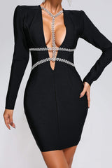 Peta Diamonate Mini Bandage Dress